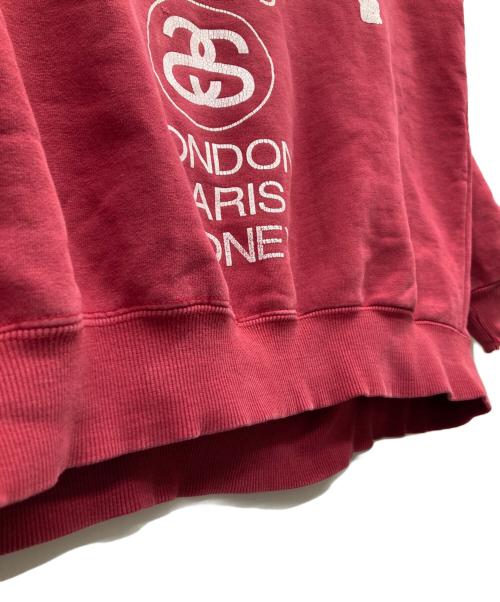 stussy（ステューシー）stussy (ステューシー) プリントスウェット レッド サイズ:Lの古着・服飾アイテム