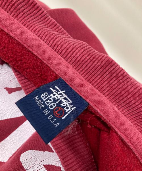 stussy（ステューシー）stussy (ステューシー) プリントスウェット レッド サイズ:Lの古着・服飾アイテム
