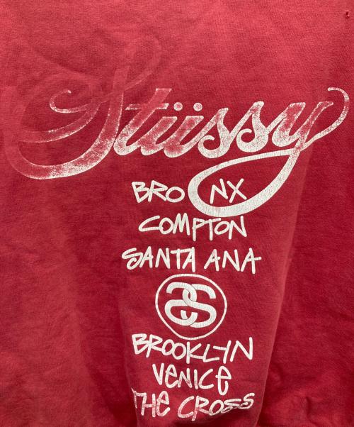 stussy（ステューシー）stussy (ステューシー) プリントスウェット レッド サイズ:Lの古着・服飾アイテム