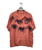 Star OF HOLLYWOODスターオブハリウッド）の古着「HIGH DENSITY RAYON OPEN SHIRT “TARANTULA”」｜ピンク