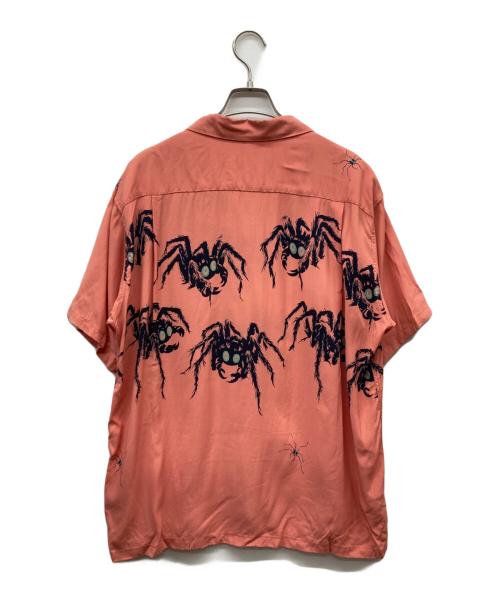 Star OF HOLLYWOOD（スターオブハリウッド）STAR OF HOLLYWOOD (スターオブハリウッド) HIGH DENSITY RAYON OPEN SHIRT “TARANTULA” ピンク サイズ:Lの古着・服飾アイテム