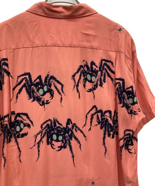 Star OF HOLLYWOOD（スターオブハリウッド）STAR OF HOLLYWOOD (スターオブハリウッド) HIGH DENSITY RAYON OPEN SHIRT “TARANTULA” ピンク サイズ:Lの古着・服飾アイテム