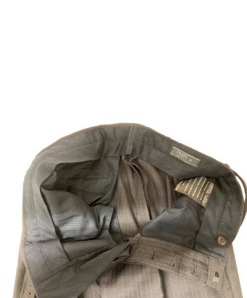 PRADA（プラダ）PRADA (プラダ) ウールストライプスラックス ブラウン サイズ:46の古着・服飾アイテム