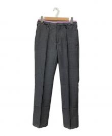 PRADA（プラダ）の古着「総柄シルク混スラックス」｜グレー