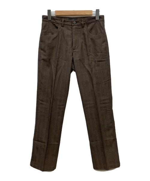 PRADA（プラダ）PRADA (プラダ) ウールストライプパンツ ブラウン サイズ:44の古着・服飾アイテム
