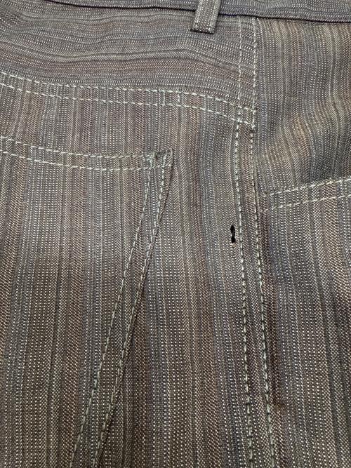 PRADA（プラダ）PRADA (プラダ) ウールストライプパンツ ブラウン サイズ:44の古着・服飾アイテム