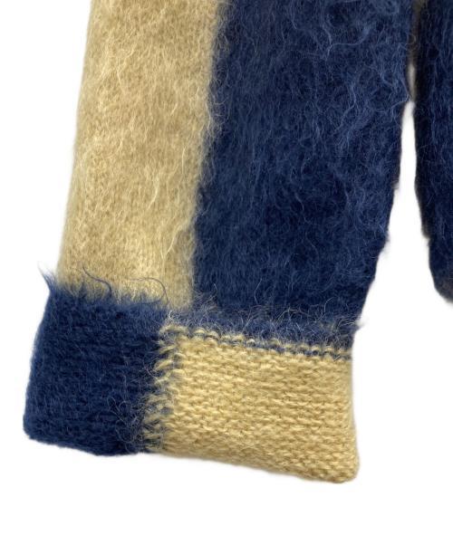 PRADA（プラダ）PRADA (プラダ) 07AW 幾何学柄モヘヤニット/00’S ネイビー×ベージュ サイズ:44の古着・服飾アイテム