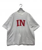 BLURHMSブラームス）の古着「24SS IN and OUT Print Tee WIDE」｜ホワイト