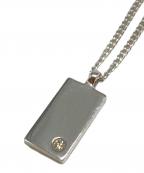 icBアイシービー）の古着「メレダイヤモンド プレートネックレス」｜シルバー