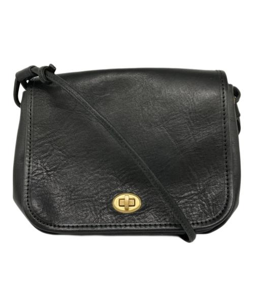 SLOW&CO（スロウアンドコー）SLOW&CO (スロウアンドコー) flapwidth shoulder bag ブラックの古着・服飾アイテム