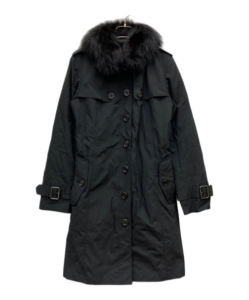 BURBERRY LONDON（バーバリーロンドン）BURBERRY LONDON (バーバリーロンドン) 5WAYダウンライナー フォックスファー シングルトレンチコート ブラック サイズ:40の古着・服飾アイテム