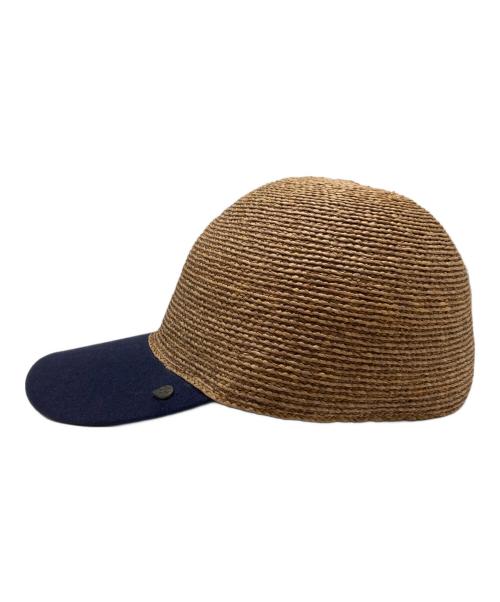 HELEN KAMINSKI（ヘレンカミンスキー）HELEN KAMINSKI (ヘレンカミンスキー) ラフィアキャップ ナチュラル×ネイビー サイズ:ONEの古着・服飾アイテム