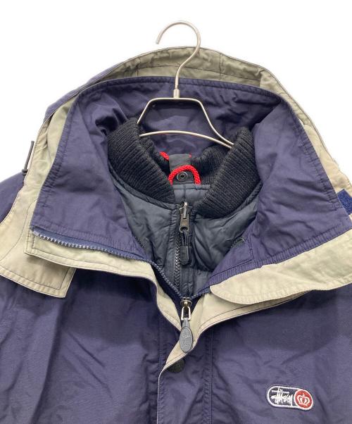 stussy（ステューシー）stussy (ステューシー) 90'S ダウンライナー付きマウンテンジャケット ネイビー サイズ:Lの古着・服飾アイテム