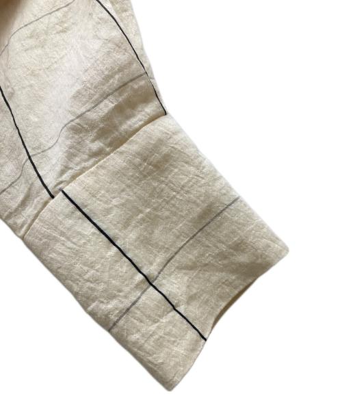 SACRA（サクラ）SACRA (サクラ) SHRINK WINDOWPANE DRESS ベージュ サイズ:38の古着・服飾アイテム