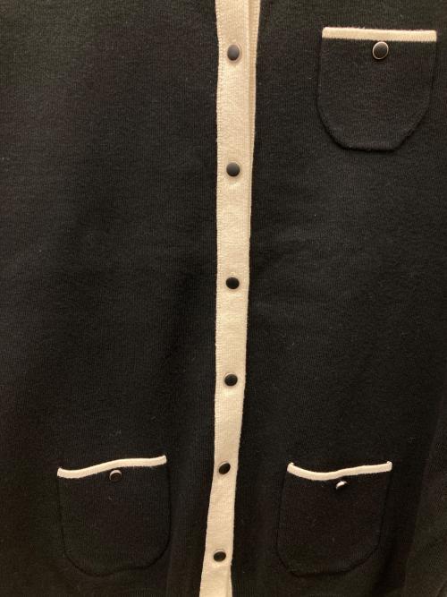 CABAN（キャバン）CABaN (キャバン) コットンカシミヤ クルーネックカーディガン ブラック×アイボリー サイズ:FREEの古着・服飾アイテム