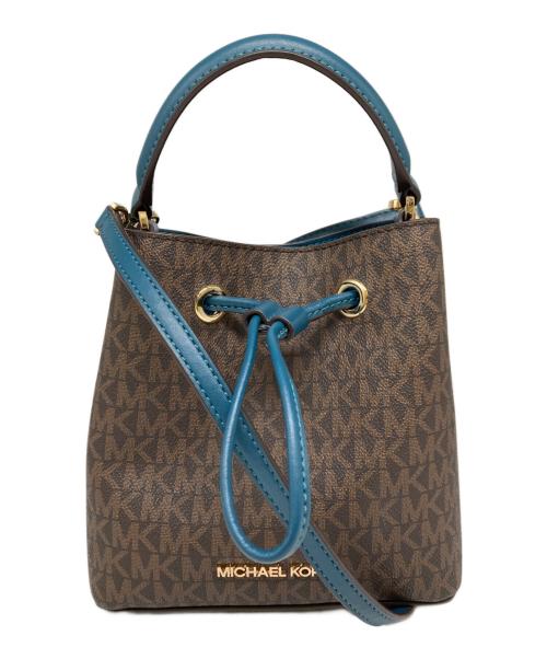 MICHAEL KORS（マイケル・コース）MICHAEL KORS (マイケル・コース) 2WAYショルダーバッグ ブラウン×ブルー サイズ:-の古着・服飾アイテム