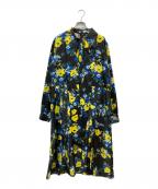 PLAN Cプランシー）の古着「花柄ワンピース」｜ブラック×イエロー