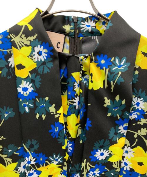 PLAN C（プランシー）PLAN C (プランシー) 花柄ワンピース ブラック×イエロー サイズ:38の古着・服飾アイテム