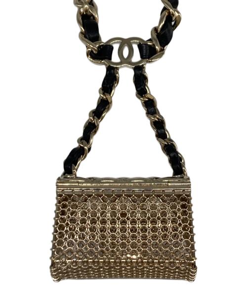 CHANEL（シャネル）CHANEL (シャネル) 21SS マトラッセフラップバッグネックレス ゴールド×ブラック サイズ:-の古着・服飾アイテム