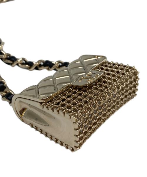 CHANEL（シャネル）CHANEL (シャネル) 21SS マトラッセフラップバッグネックレス ゴールド×ブラック サイズ:-の古着・服飾アイテム
