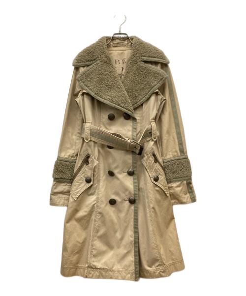 BURBERRY BLUE LABEL（バーバリーロンドンブルーレーベル）BURBERRY BLUE LABEL (バーバリーロンドンブルーレーベル) ボア切替トレンチコート ベージュ サイズ:36の古着・服飾アイテム