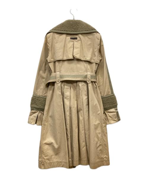 BURBERRY BLUE LABEL（バーバリーロンドンブルーレーベル）BURBERRY BLUE LABEL (バーバリーロンドンブルーレーベル) ボア切替トレンチコート ベージュ サイズ:36の古着・服飾アイテム