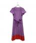 GRACE CLASS (グレースクラス) リネンタッチバイカラーワンピース パープル×レッド サイズ:38：7000円