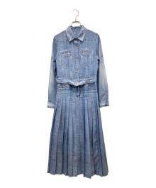 Diagram（ダイアグラム）の古着「デニム転写ワンピース」｜スカイブルー