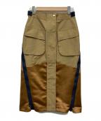 sacaiサカイ）の古着「GROSGRAIN MIX SKIRT」｜ベージュ