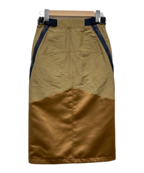 sacai（サカイ）sacai (サカイ) GROSGRAIN MIX SKIRT ベージュ サイズ:1の古着・服飾アイテム