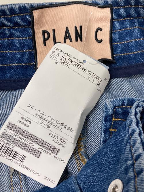 PLAN C（プランシー）Plan C (プランシー) ワイドレッグカーゴジーンズ インディゴ サイズ:38 未使用品の古着・服飾アイテム