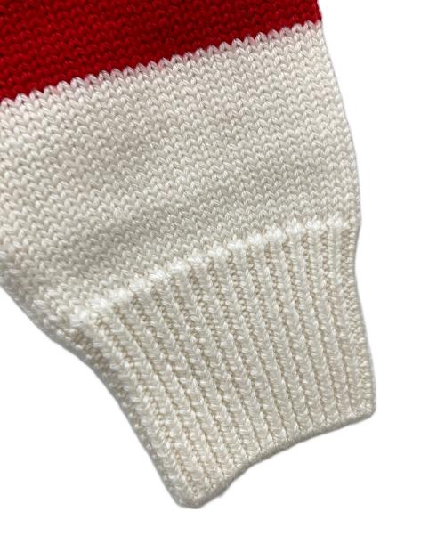 MIU MIU（ミュウミュウ）MIU MIU (ミュウミュウ) STRIPED SWEATER KNIT レッド×アイボリー サイズ:40の古着・服飾アイテム