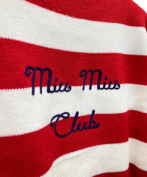 MIU MIU（ミュウミュウ）MIU MIU (ミュウミュウ) STRIPED SWEATER KNIT レッド×アイボリー サイズ:40の古着・服飾アイテム