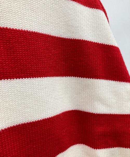 MIU MIU（ミュウミュウ）MIU MIU (ミュウミュウ) STRIPED SWEATER KNIT レッド×アイボリー サイズ:40の古着・服飾アイテム
