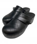 CHANELシャネル）の古着「25SS サボレザーミュール」｜ブラック