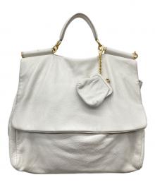 DOLCE & GABBANA（ドルチェ＆ガッバーナ）の古着「シシリー がま口チャーム2WAYバッグ」｜アイボリー