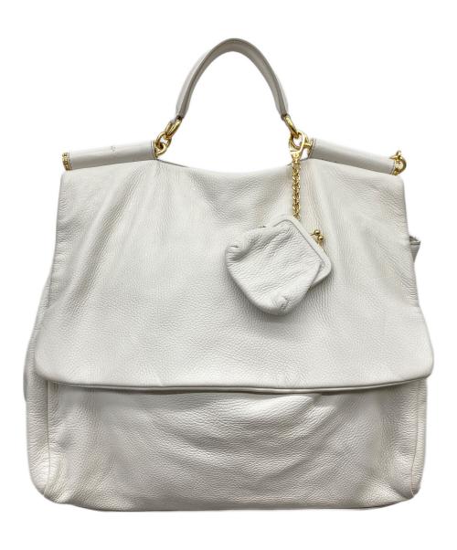 DOLCE & GABBANA（ドルチェ＆ガッバーナ）DOLCE & GABBANA (ドルチェ＆ガッバーナ) シシリー がま口チャーム2WAYバッグ アイボリー サイズ:-の古着・服飾アイテム