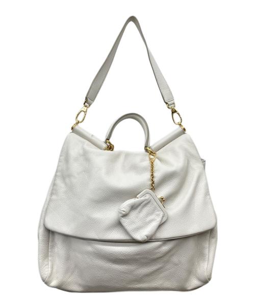 DOLCE & GABBANA（ドルチェ＆ガッバーナ）DOLCE & GABBANA (ドルチェ＆ガッバーナ) シシリー がま口チャーム2WAYバッグ アイボリー サイズ:-の古着・服飾アイテム