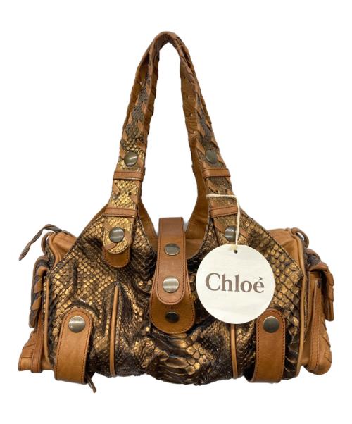 Chloe（クロエ）Chloe (クロエ) シルベラード メタリックパイソン ハンドバッグ ブラウン サイズ:-の古着・服飾アイテム