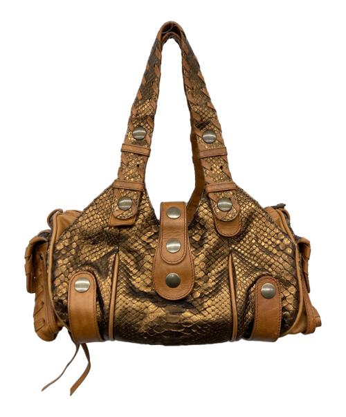 Chloe（クロエ）Chloe (クロエ) シルベラード メタリックパイソン ハンドバッグ ブラウン サイズ:-の古着・服飾アイテム