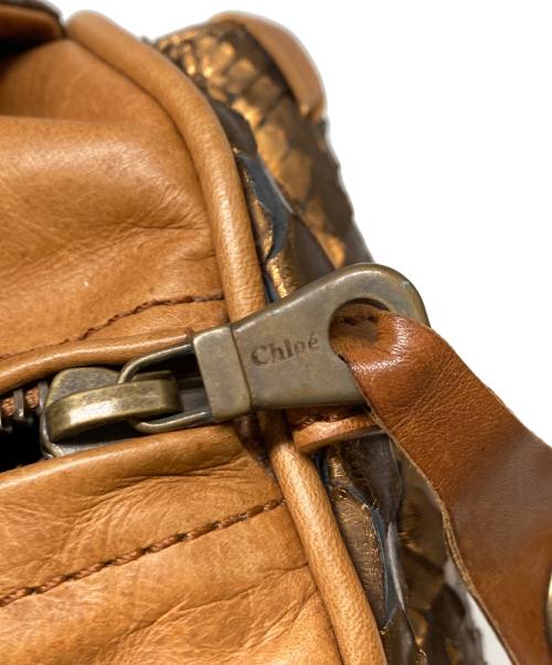 Chloe（クロエ）Chloe (クロエ) シルベラード メタリックパイソン ハンドバッグ ブラウン サイズ:-の古着・服飾アイテム