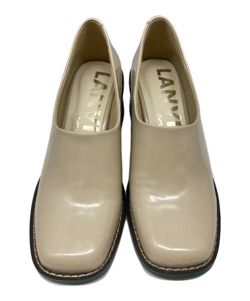 LANVIN en Bleu（ランバンオンブルー）LANVIN en Bleu (ランバンオンブルー) カラーブロックスクエアパンプス ベージュ サイズ:Lの古着・服飾アイテム