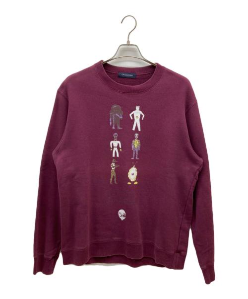 john undercover（ジョンアンダーカバー）john undercover (ジョンアンダーカバー) INVASION OF WORLD スウェット ボルドー サイズ:2の古着・服飾アイテム