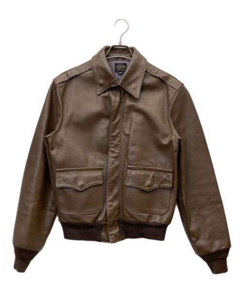 Willis&Geiger（ウィルスガイガー）Willis&Geiger (ウィルスガイガー) TYPE A-2 レザーフライトジャケット ブラウン サイズ:38の古着・服飾アイテム