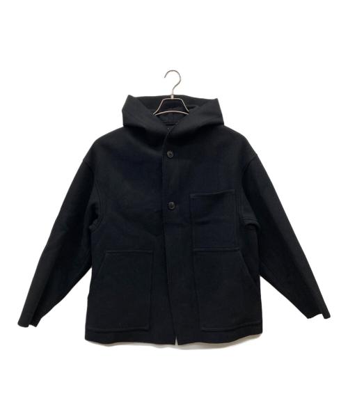 HYKE（ハイク）HYKE (ハイク) 23AW フーデッドショートワークメルトンウールジャケットコート ブラック サイズ:SIZE 1の古着・服飾アイテム