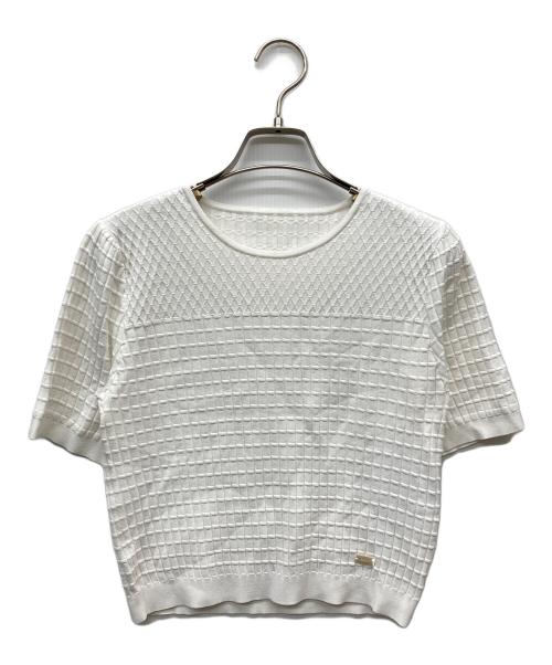 FOXEY（フォクシー）FOXEY (フォクシー) Souffle Knit Top ホワイト サイズ:38の古着・服飾アイテム