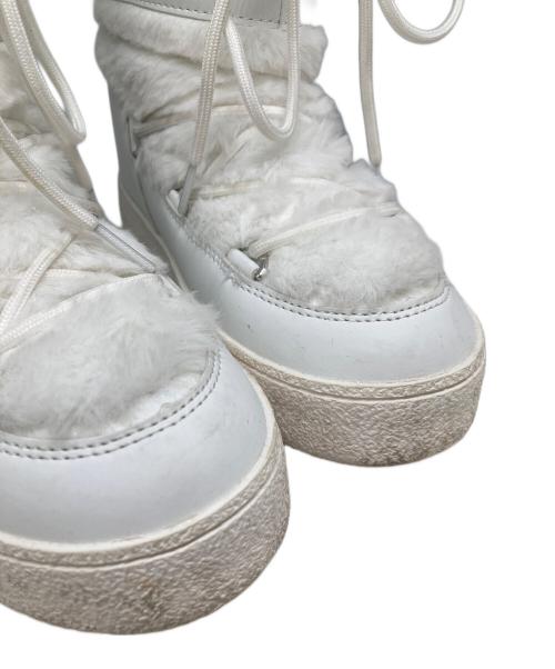 MOON BOOT（ムーンブーツ）MOON BOOT (ムーンブーツ) ホワイトファームートンブーツ ホワイト サイズ:36の古着・服飾アイテム