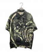 Sun Surf×葛飾北斎サンサーフ×カツシカホクサイ）の古着「“釈迦御一代記図会・六” アロハシャツ」｜ブラック