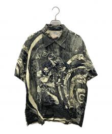 Sun Surf×葛飾北斎（サンサーフ×カツシカホクサイ）の古着「“釈迦御一代記図会・六” アロハシャツ」｜ブラック