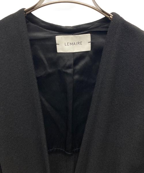LEMAIRE（ルメール）LEMAIRE (ルメール) ヤクウール ノーカラーガウンベルテッドコート ブラック サイズ:36の古着・服飾アイテム